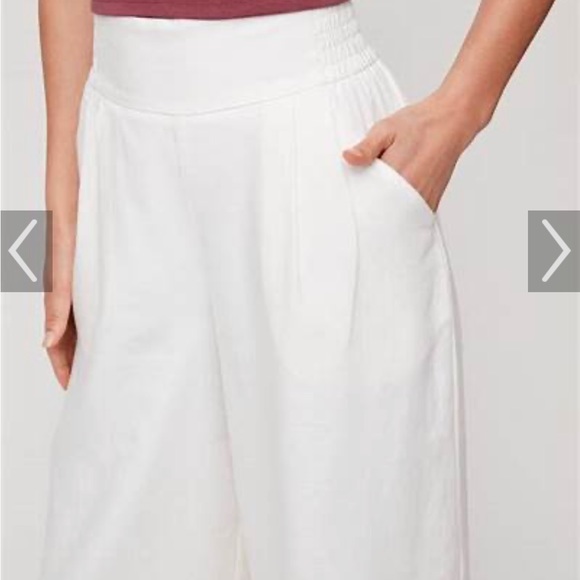 Aritzia Sunday Best Wide Leg Capri Pants - Size Small - White w/Blue Stripes - Picture 9 of 11